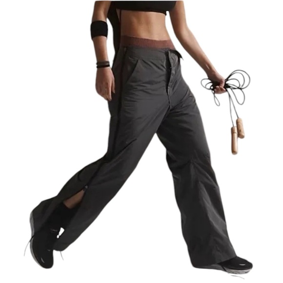 Free People Nova Lined Pants Zippers Gray Large